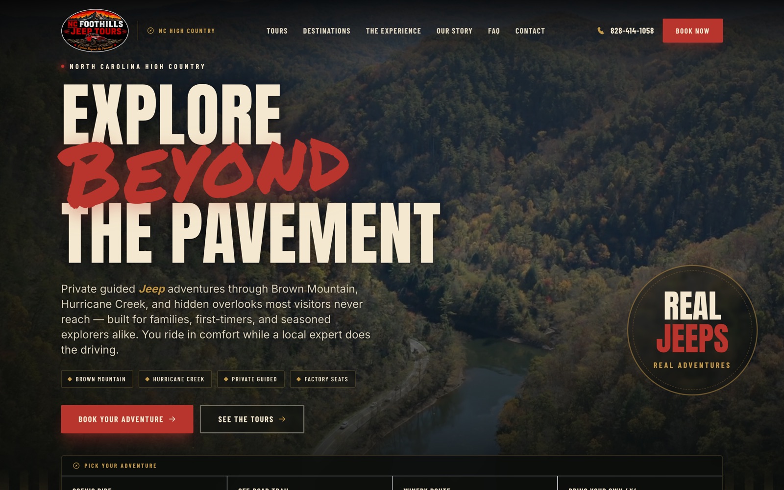NC Foothills Jeep Tours — guided off-road adventures through the North Carolina foothills
