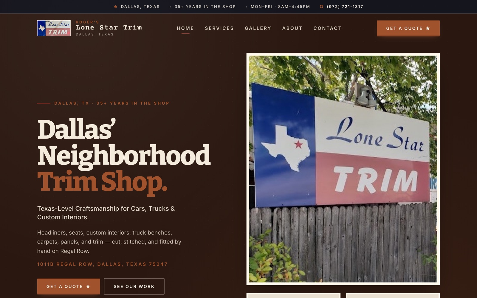 Roger's Lone Star Trim website