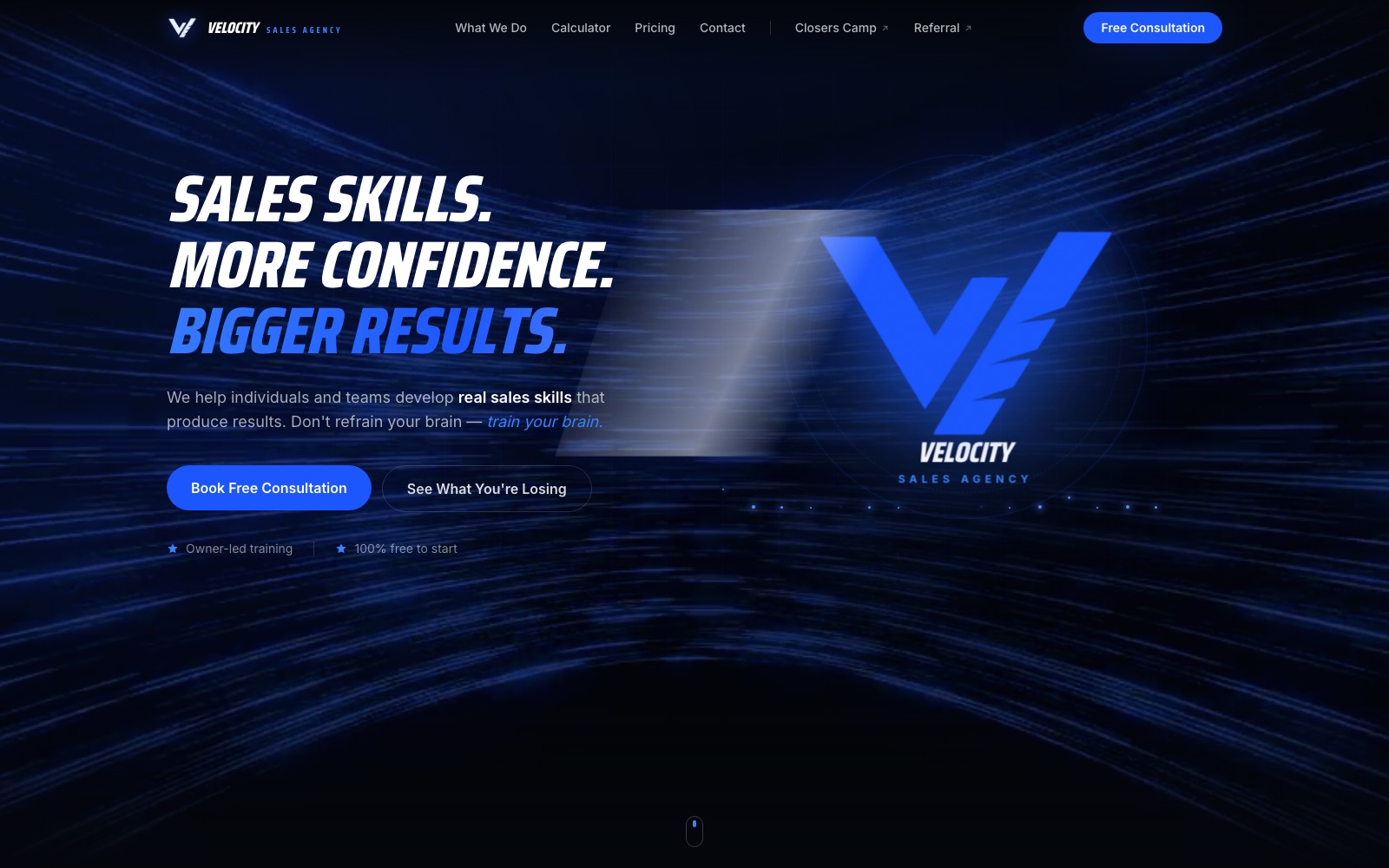 Velocity Sales Agency website